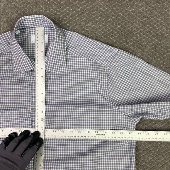 Eton Contemporary Shirt Men's 43 17 Blue White Gingham Check Signature Twill - Picture 9 of 14